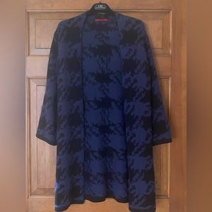 Carolina Herrera Houndstooth Wool Blend Cardigan Sweater